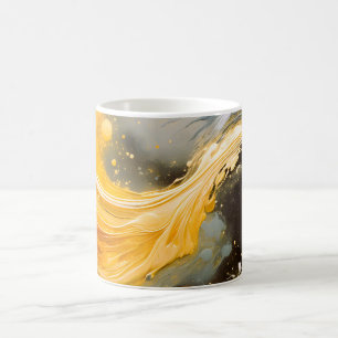 Gouden Abstracte Marmer Moderne Golven Koffiemok
