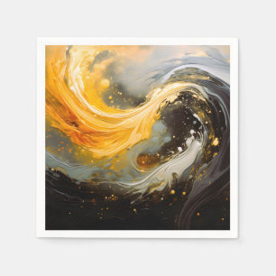 Gouden Abstracte Marmer Moderne Golven Servet