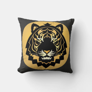 Gouden Abstracte Tijger Illustratie Kussen