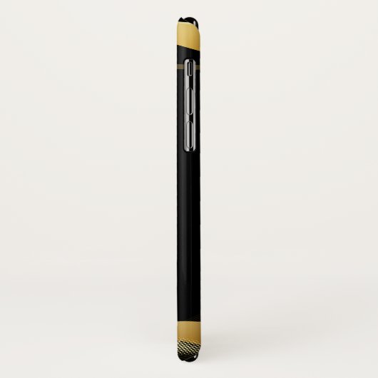 gouden abstracte vormgeving op zwart Case-Mate iPhone case (Achterkant/links)