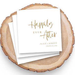 Gouden Accent Happily Ever After Script Trouw Servet