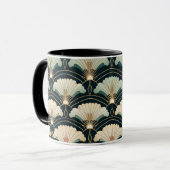 Gouden Accent Patroon Japans-geïnspireerd Mok (Voorkant links)