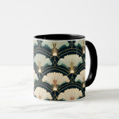 Gouden Accent Patroon Japans-geïnspireerd Mok (Voorkant rechts)