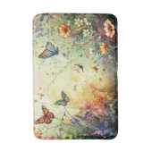 Gouden accent vlindertuin aangepaste kunst badmat (Voorkant Verticaal)