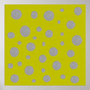 Gouden achtergrond met zilveren polka stippen poster