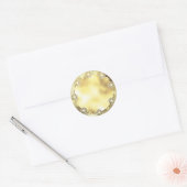 gouden achtergrond Sjabloon Ronde Sticker (Envelop)