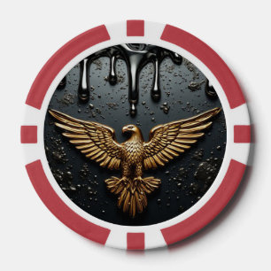 Gouden Adelaar Embleem Met Uitgespreide Vleugels Poker Chips