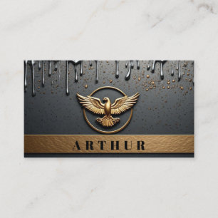 Gouden Adelaar Embleem Met Uitgespreide Vleugels Visitekaartje