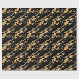 Gouden aderen op zwart marmer-Abstracte Luxe textu Cadeaupapier