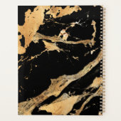 Gouden aderen op zwart marmer-Abstracte Luxe textu Planner (Achterkant)