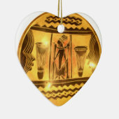 Gouden Afrikaanse Etnische Kunst Print Design Keramisch Ornament (Rechts)