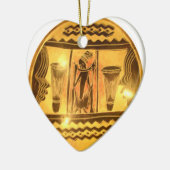 Gouden Afrikaanse Etnische Kunst Print Design Keramisch Ornament (Links)