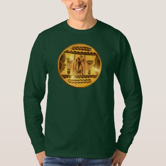 Gouden Afrikaanse Etnische Kunst Print Design T-shirt (Voorkant)