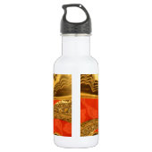Gouden Afrikaanse Etnische Kunst Print Design Waterfles (Achterkant)