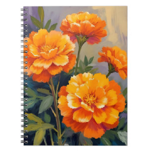 Gouden Afrikaantjes   Waterverf Bloemen Bloemstuk Notitieboek