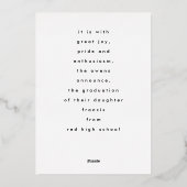 Gouden AFSTUDEERDER Klasse van 25 Aankondiging van (Achterkant)