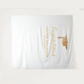 Gouden afstudeerfeest achtergrond, fotohokje acces wandkleed (Voorkant (horizontaal))