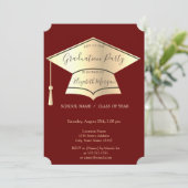 Gouden afstudeerhoed, Rode afstuderen Kaart (Staand voorkant)