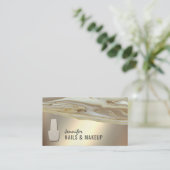 Gouden agaat geode chique metallic nagel visitekaartje (Staand voorkant)