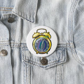 Gouden Alarm Klok Retro Tijdstuk Ronde Button 7,6 Cm