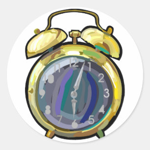  Gouden Alarm Klok Retro Tijdstuk Ronde Sticker