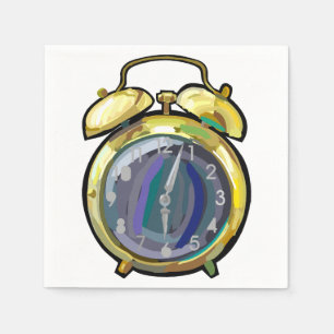 Gouden Alarm Klok Retro Tijdstuk Servet