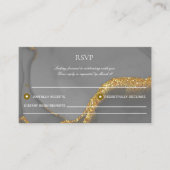 Gouden Alcohol Ink Chic Wedding RSVP Kaart (Voorkant)