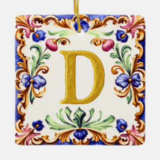 Gouden Alfabet – Letter D Keramisch Ornament