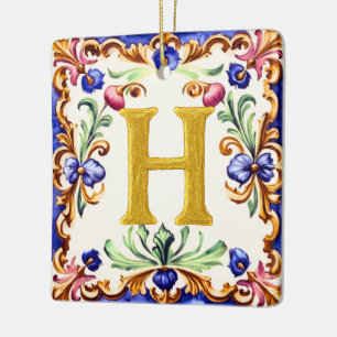 Gouden Alfabet – Letter H Keramisch Ornament