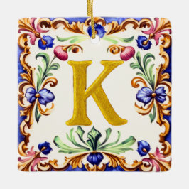 Gouden Alfabet – Letter K Keramisch Ornament