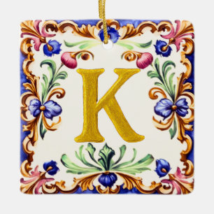 Gouden Alfabet – Letter K Keramisch Ornament