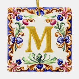 Gouden Alfabet – Letter M Keramisch Ornament