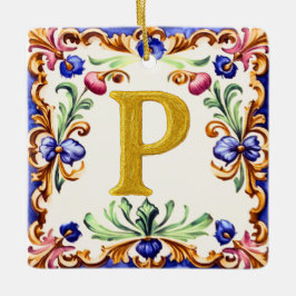 Gouden Alfabet – Letter P Keramisch Ornament