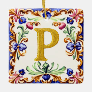 Gouden Alfabet – Letter P Keramisch Ornament