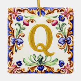 Gouden Alfabet – Letter Q Keramisch Ornament