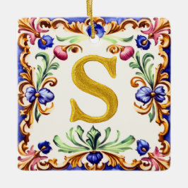 Gouden Alfabet – Letter S Keramisch Ornament