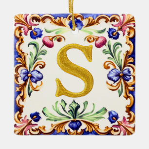Gouden Alfabet – Letter S Keramisch Ornament