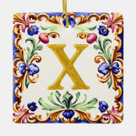 Gouden Alfabet – Letter X Keramisch Ornament
