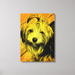 Gouden Amber Grunge Yorkshire Terrier Wall Art Canvas Afdruk