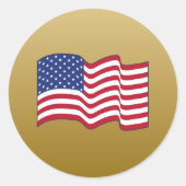 Gouden Amerikaanse vlag Stickers (Voorkant)