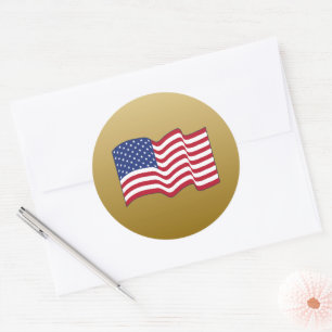 Gouden Amerikaanse vlag Stickers
