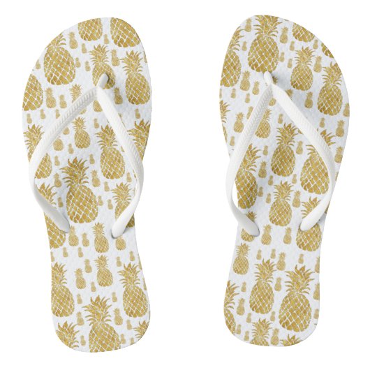 gouden anananassen teenslippers (Voetbed)