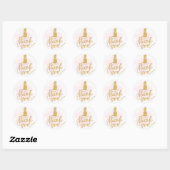 Gouden ananas Dank u op roze vlek Ronde Sticker (Vel)