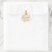 Gouden ananas Dank u op roze vlek Ronde Sticker (Tas)
