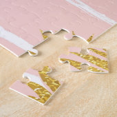 Gouden ananas, Gestreepte Zomerachtergrond. Legpuzzel (Zijkant)