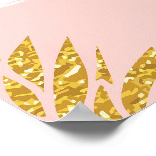 Gouden ananas, Gestreepte Zomerachtergrond. Poster (Hoek)