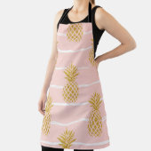 Gouden ananas, Gestreepte Zomerachtergrond. Schort (Insitu)