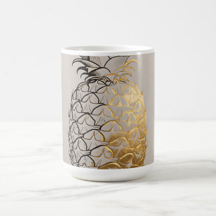 Gouden Ananas Lijnkunst Koffiemok