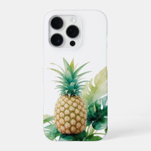 Gouden Ananas met Monstera Waterverf Tropisch iPhone 16 Pro Hoesje