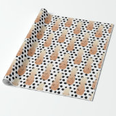Gouden Ananas Patroon Tropisch  Cadeaupapier (Uitgerold)